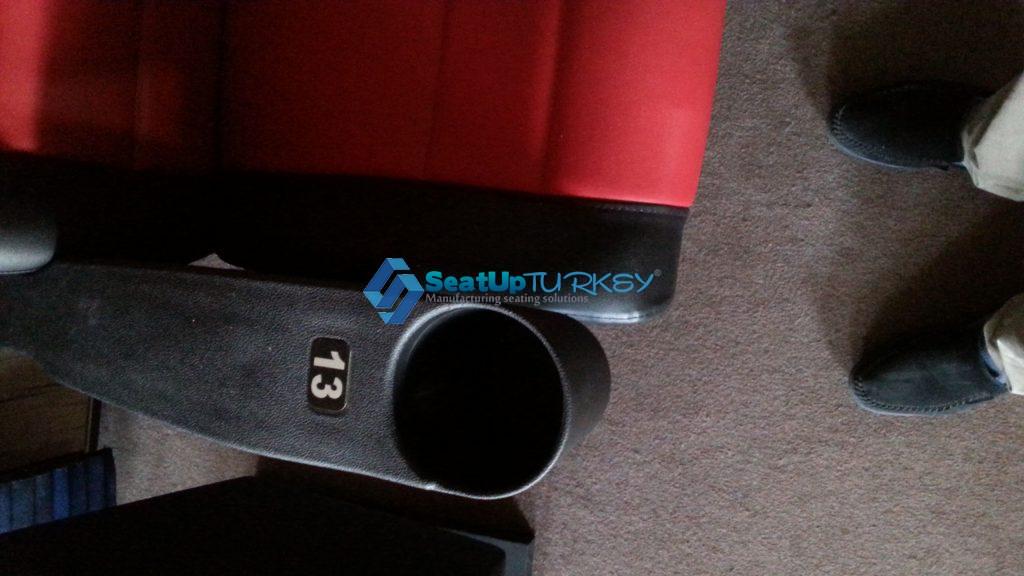 Tag number on the armrest of cinema seat seatupturkey®